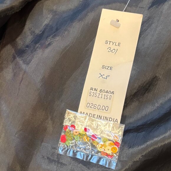 Vintage 80s JA Resort Black Crushed Velvet Bomber Jacket Sequin Fruit - Picture 6 of 8